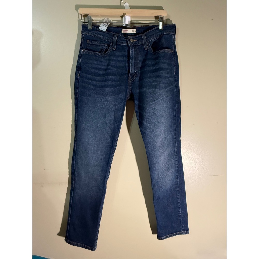 Signature by Levi Strauss Mens Slim Fit Jeans Dark Wash Blue 32x30 59178-0073